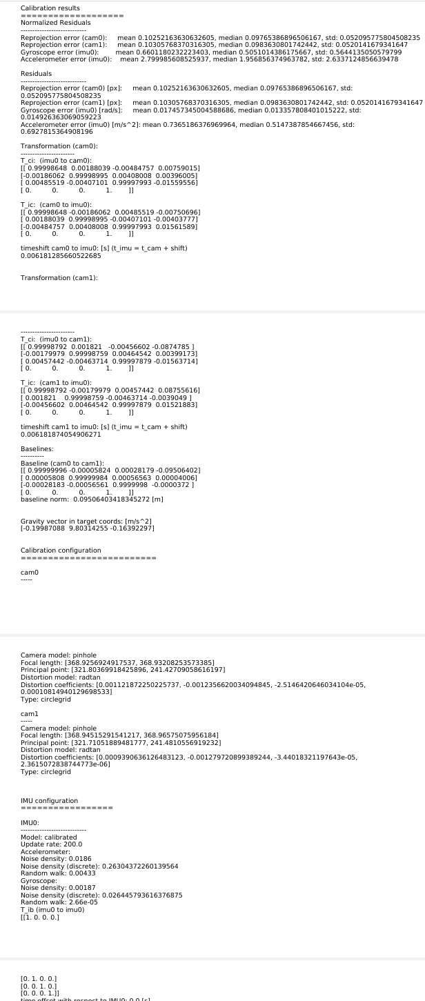 Kalibr IMU+相机标定残差统计